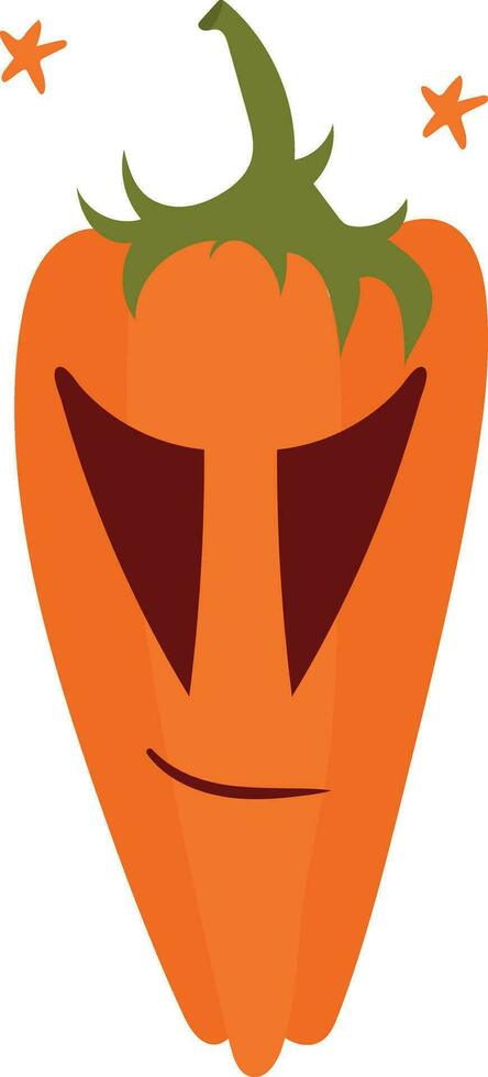 Pumpkin with smiling face drawn in a cute cartoon style vector