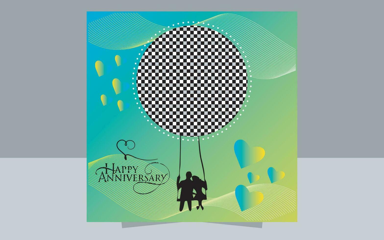 happy anniversary vector template design