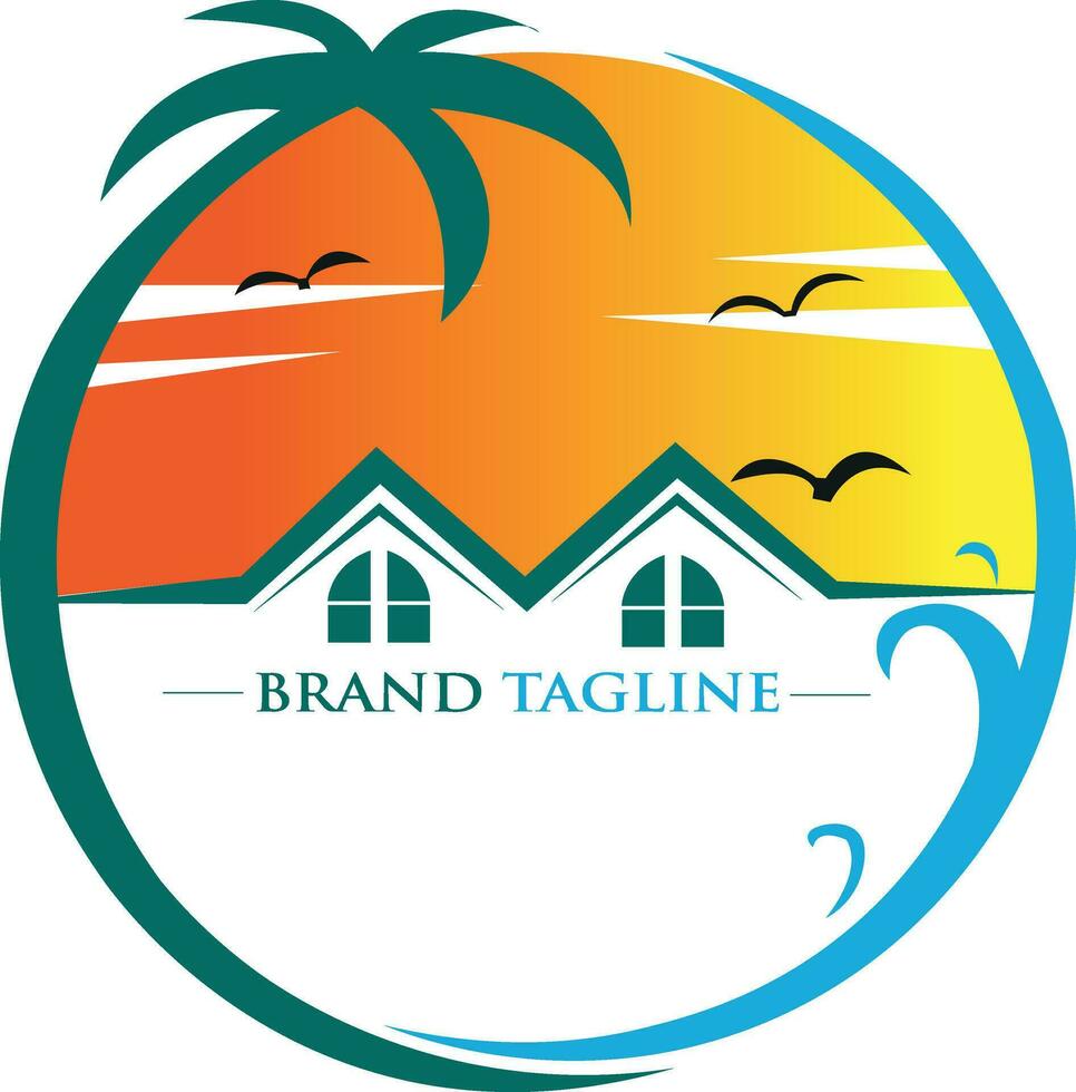 Beach and sun adventure logo. Suitable for adventure logos and t-shirt businesses. vector