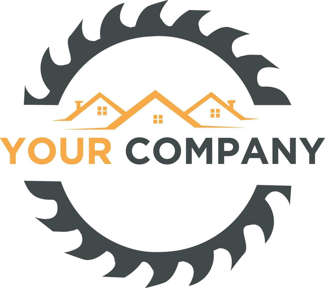 The housing and chainsaw logo is simple and modern. Suitable for housing and building construction logos. vector