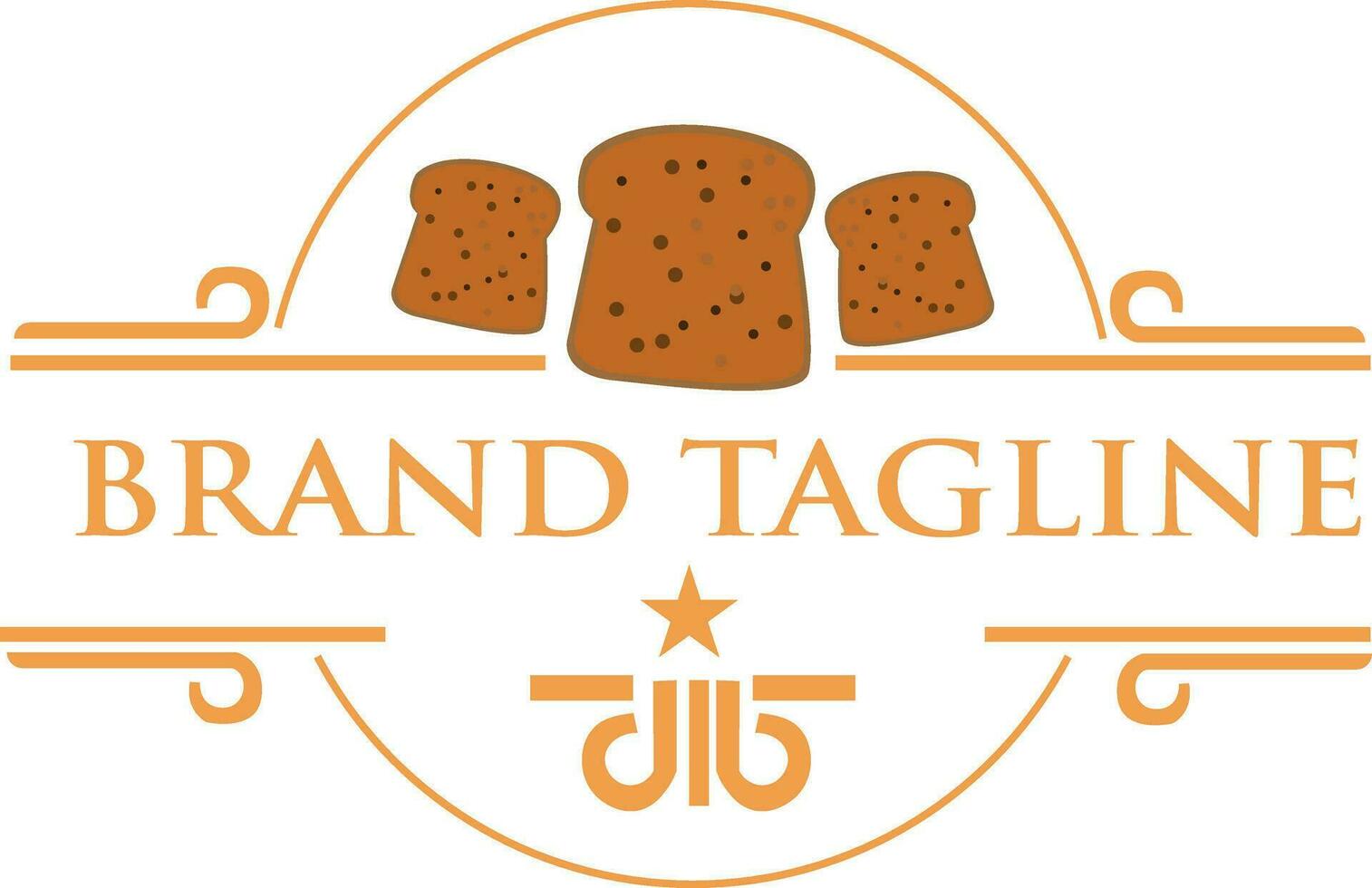 Vintage bread breakfast logo. vector