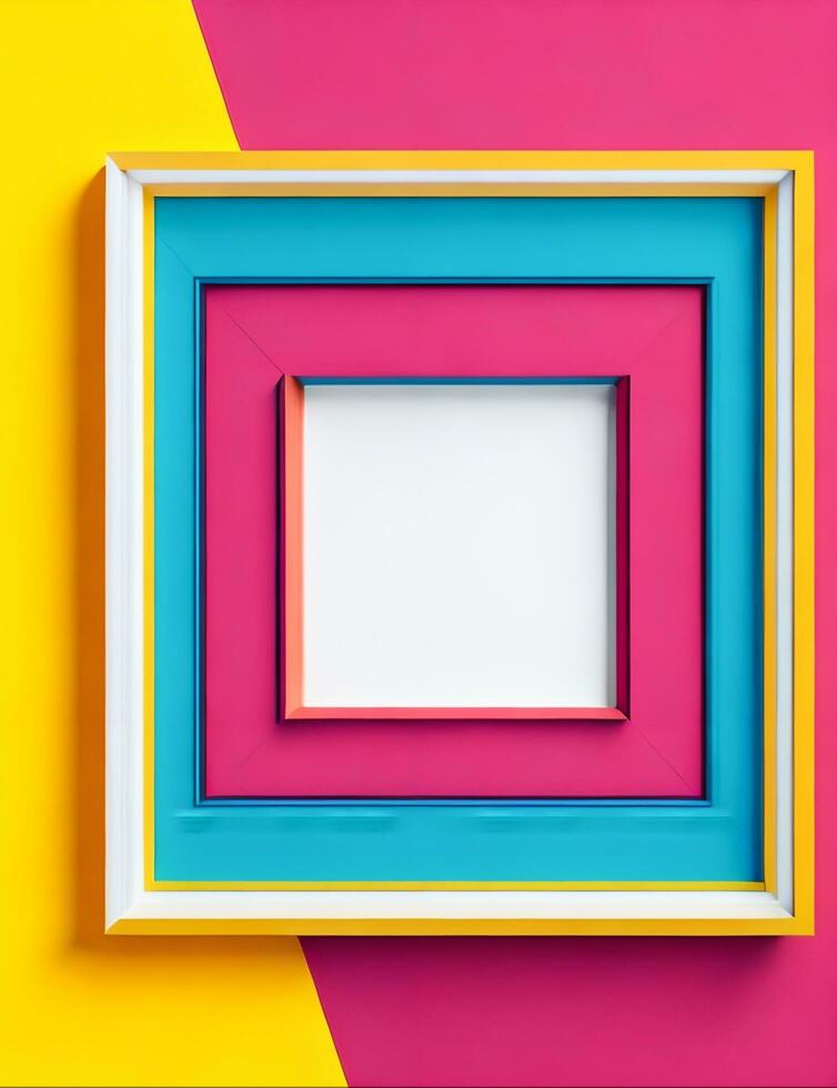 Abstract Square Frame Illustration  Creative Geometric Artwork in Modern Design, Ai Genarated photo