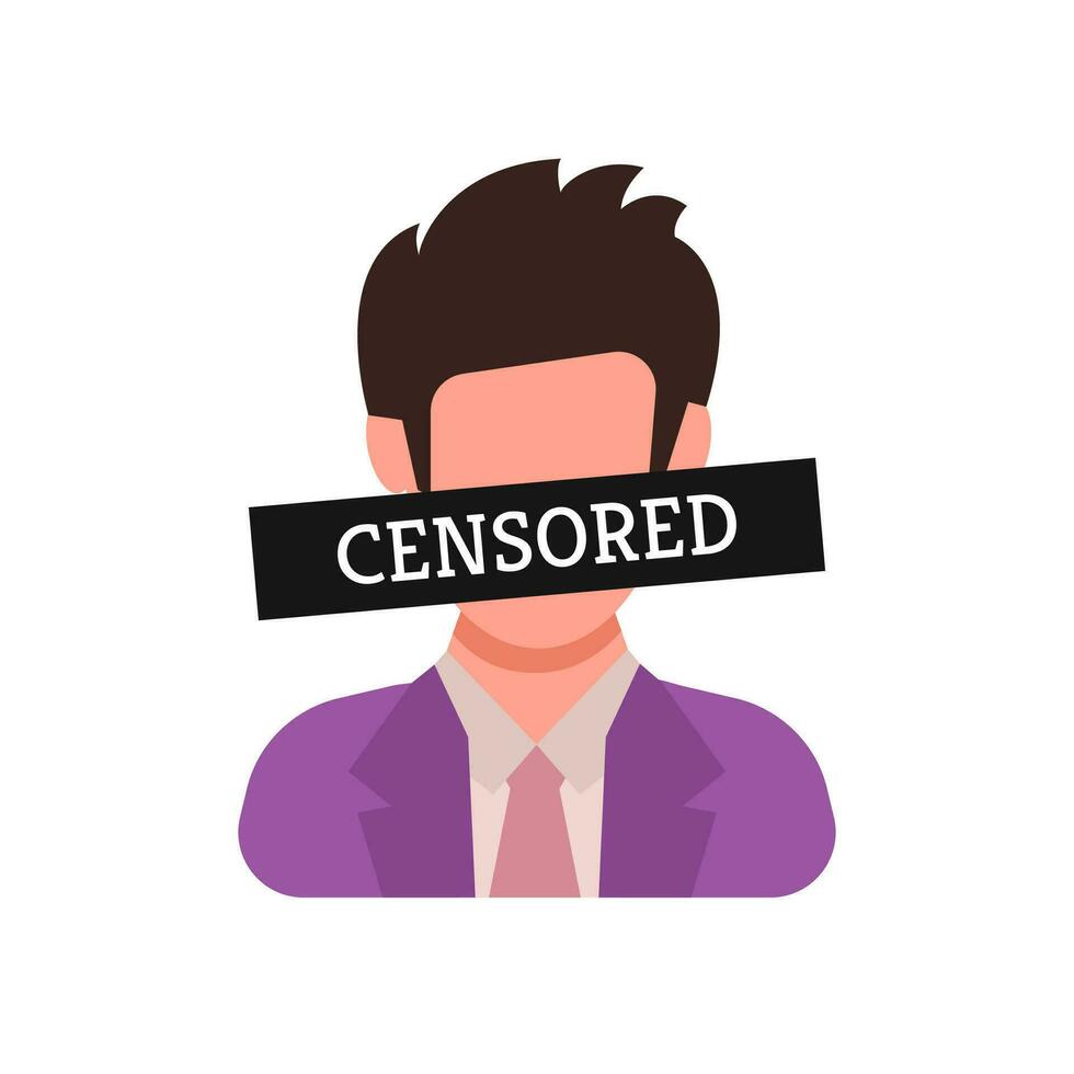 Censored sign on avatar face vector