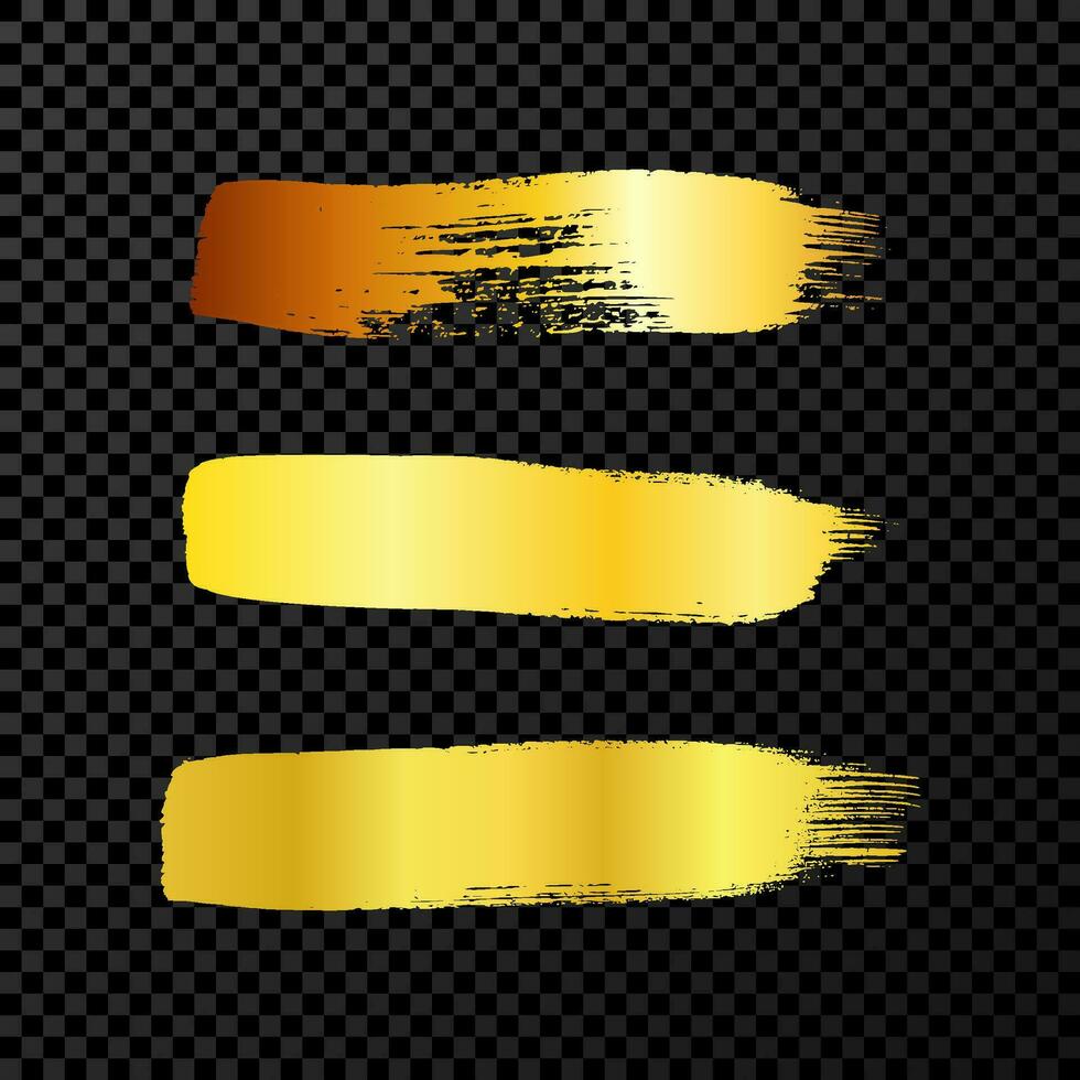 Gold grunge brush strokes vector