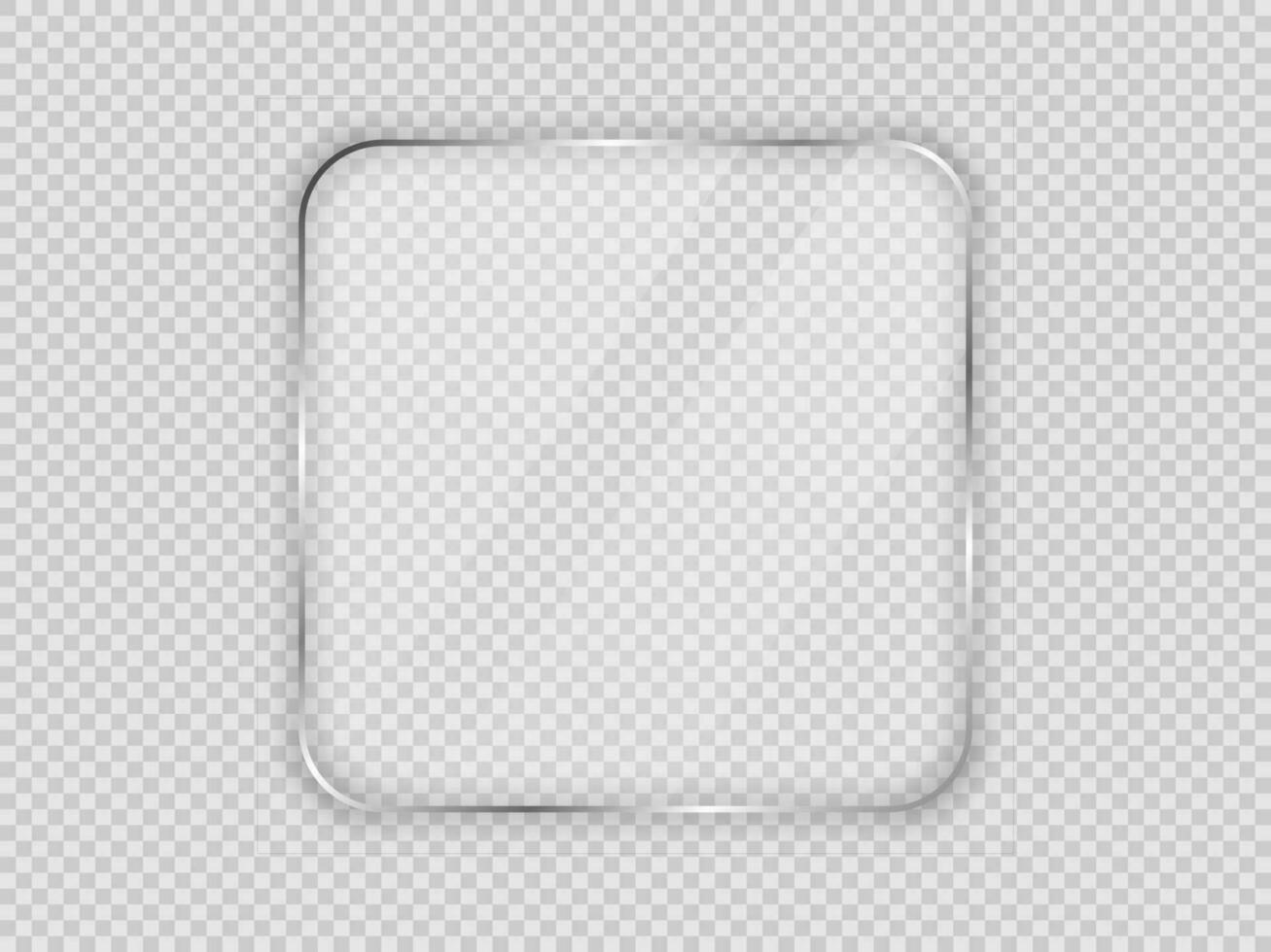 Glass plate in rounded square frame vector