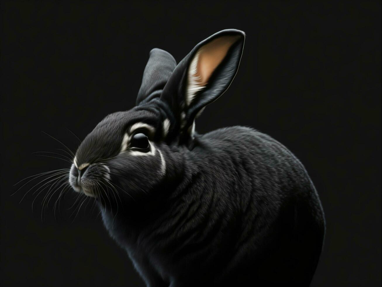 Portrait of a Cute Rabbit in Garden, Ai Generated photo