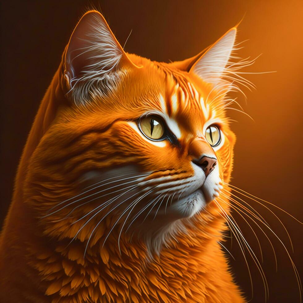 Cute Domestic Cat Portrait, Generative Ai photo