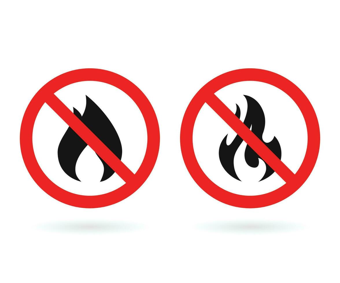 No fire vector icons. No fire restriction. No flame sign symbol.