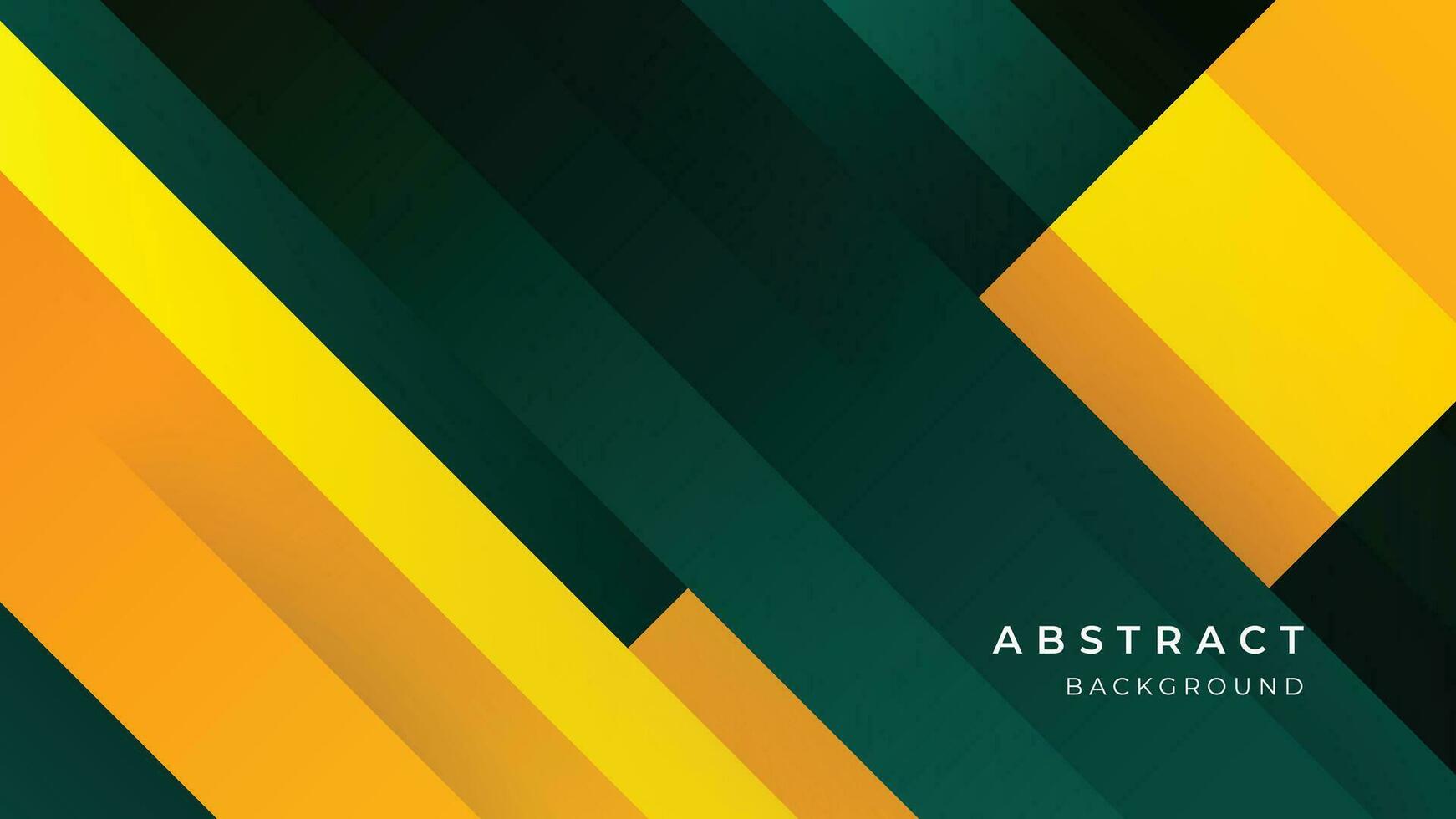 Abstract geometric green orange background Premium Vector