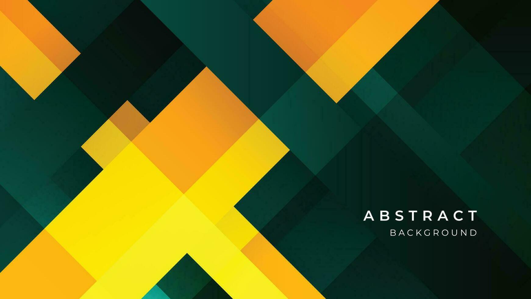 Abstract geometric green orange background Premium Vector