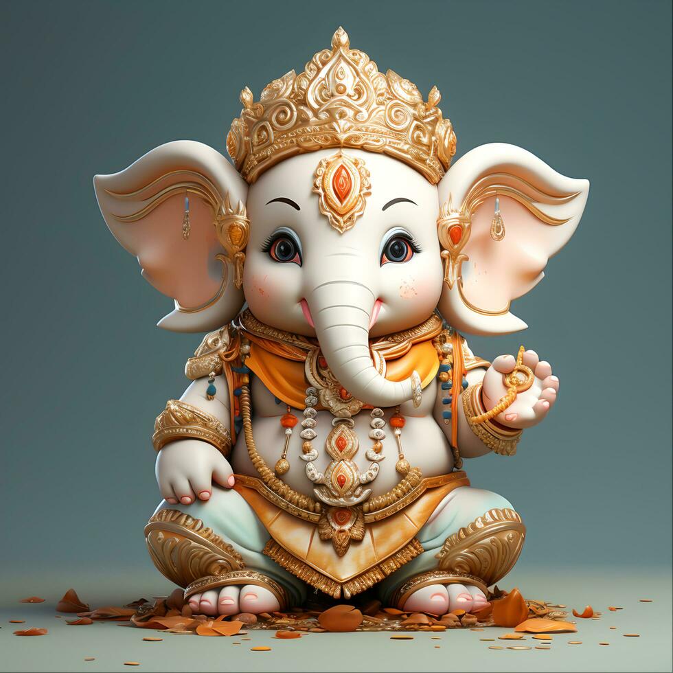 Ganesha Deity Statue in Hindu Culture, Ai Generated photo