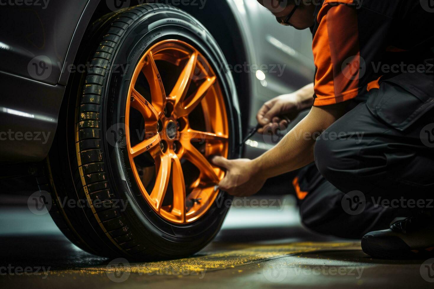 How to get lug nuts off tire, stock photo, professional color grading