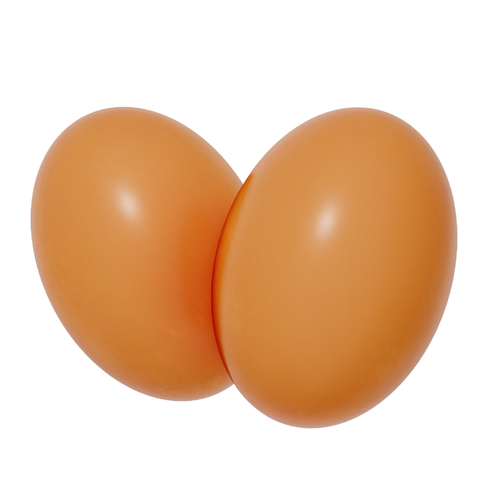 Eggs for breakfast 3D isolated illustration on a transparent background . 3D Rendering png