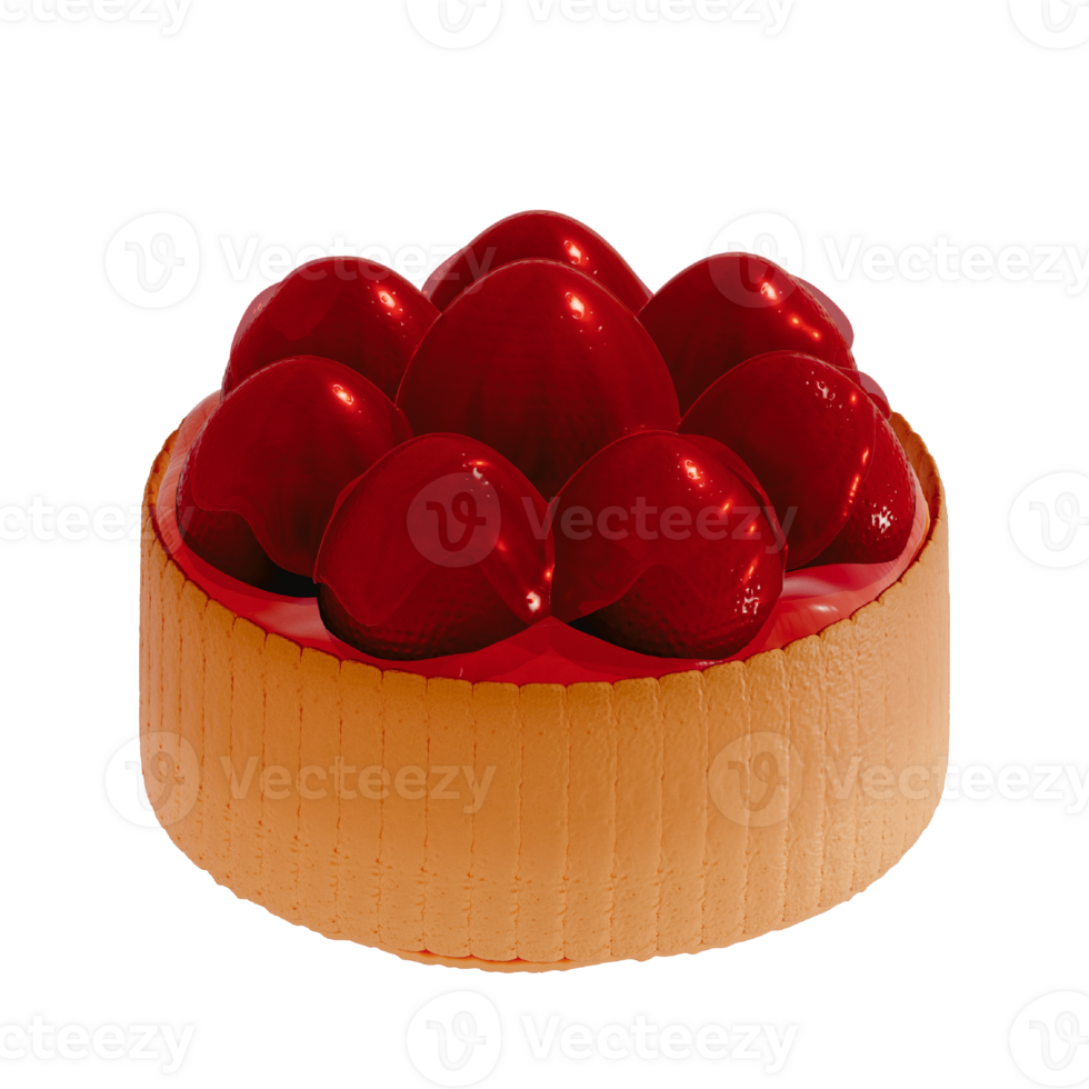 Fruit tart 3D isolated on a transparent background . Bakery . 3D Rendering png