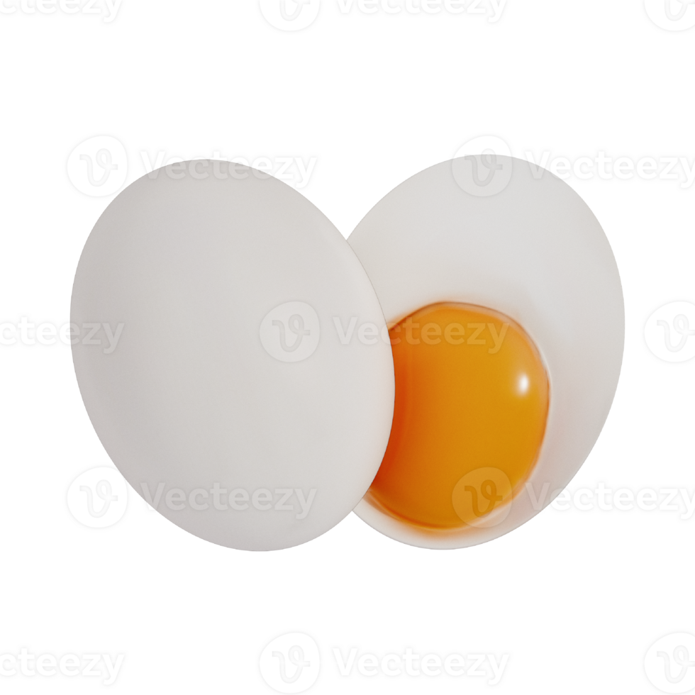 mjuk kokt ägg för frukost 3d isolerat illustration på en transparent bakgrund . 3d tolkning png