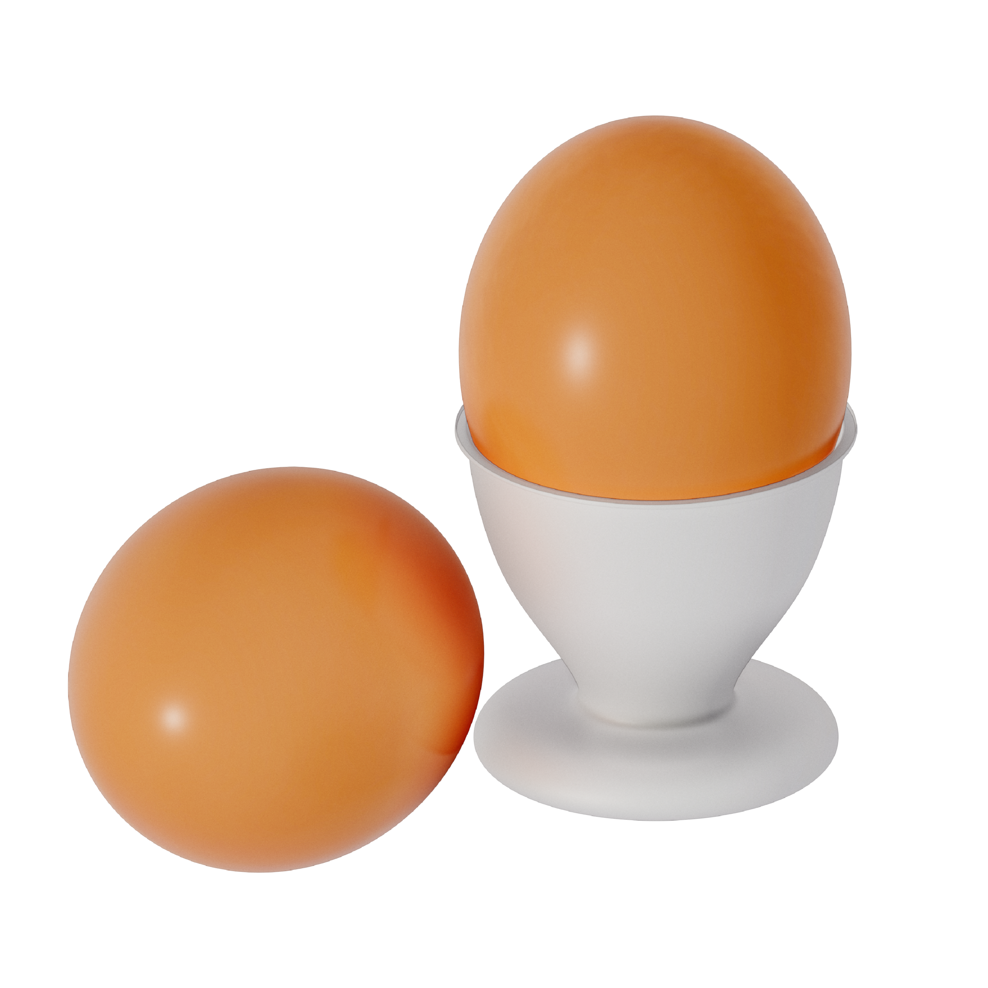 Eggs for breakfast 3d isolated illustration on a transparent background