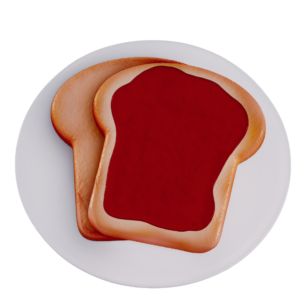Toast 3D isolated on a transparent background . Bakery . 3D Rendering png