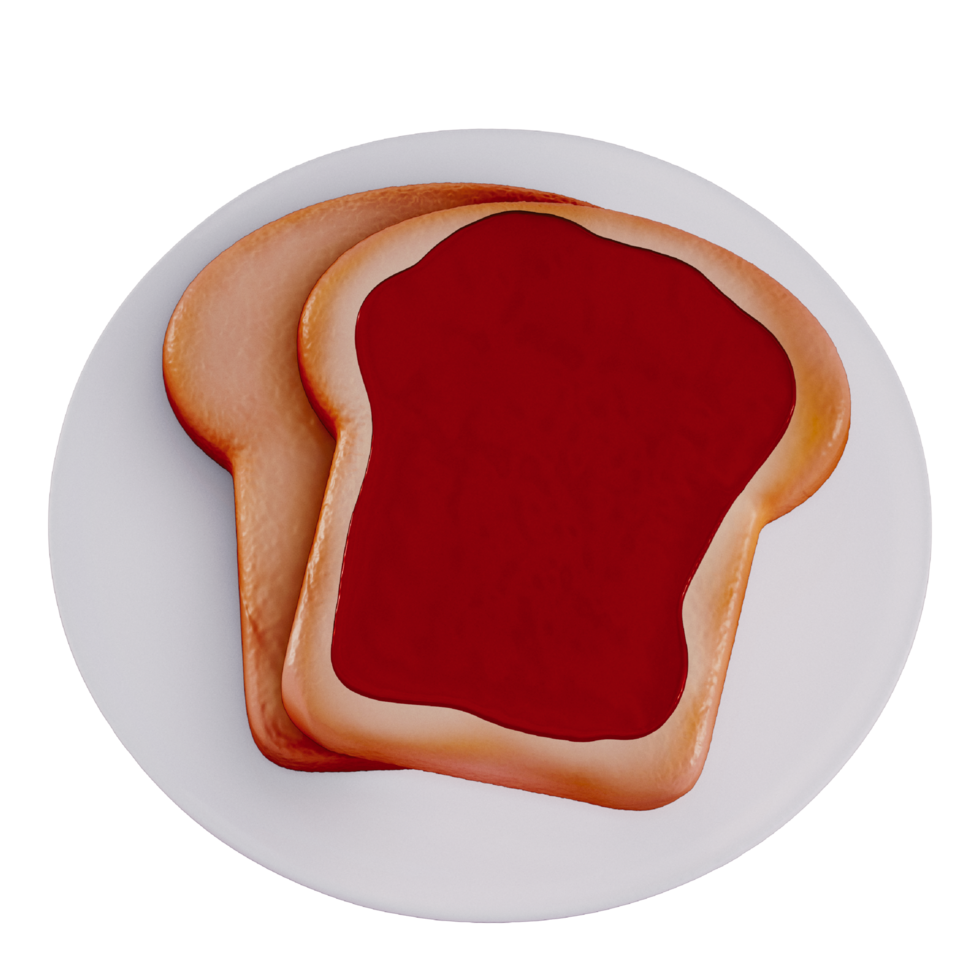 Toast 3D isolated on a transparent background . Bakery . 3D Rendering png