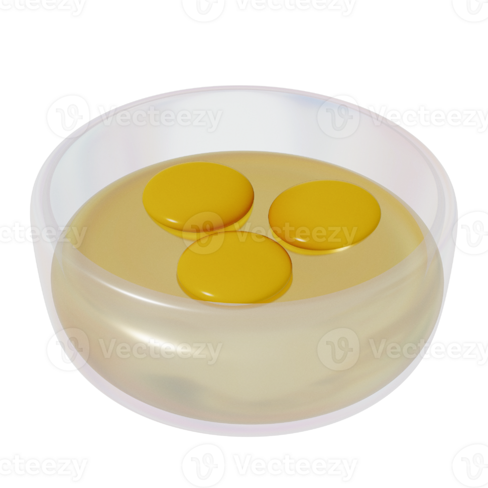 Eggs for breakfast 3D isolated illustration on a transparent background . 3D Rendering png