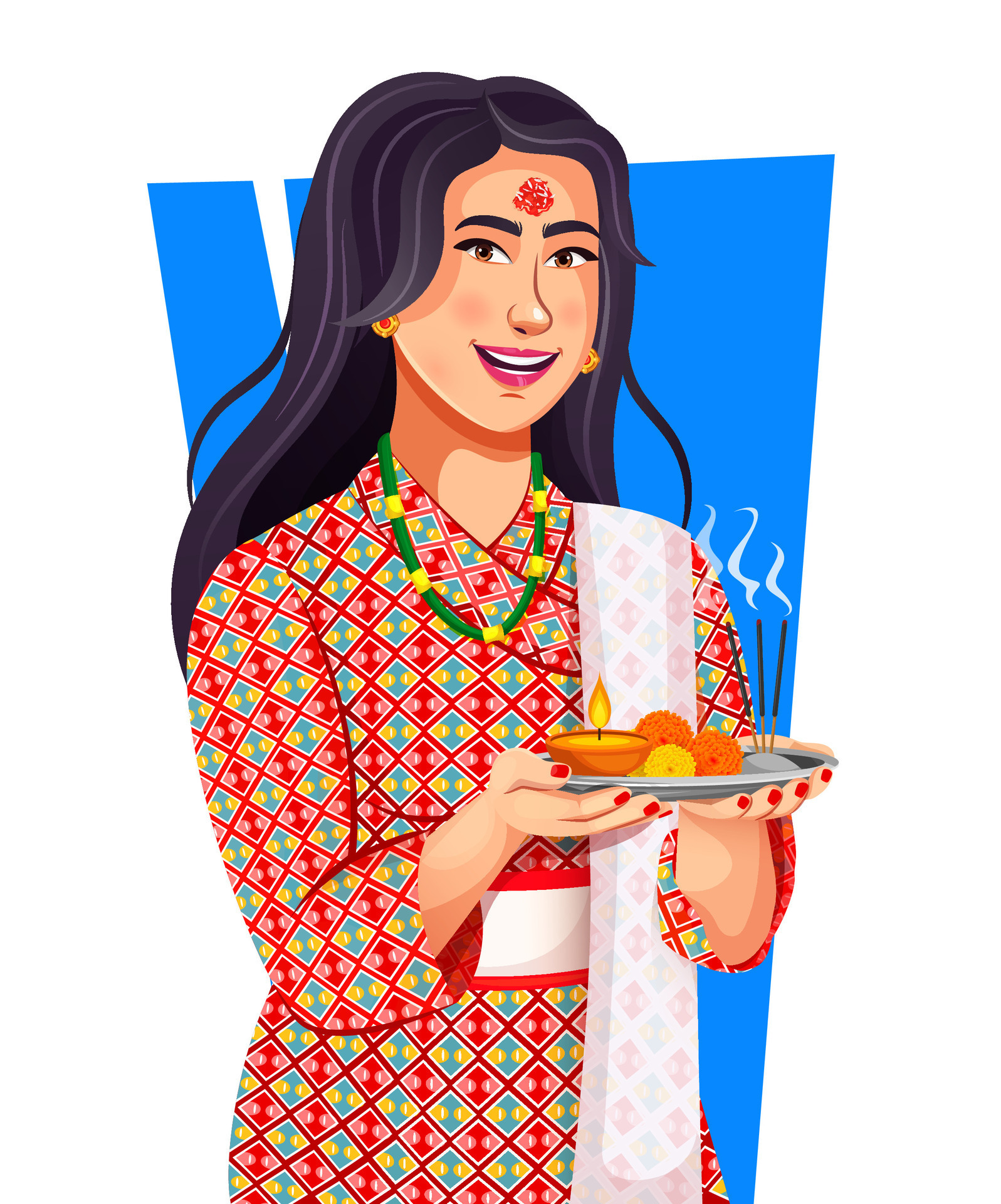 A Nepali Beautiful Woman Wearing A Traditional Nepali Cloth And a-nepali-beautiful-woman-wearing-a-traditional-nepali-cloth-and