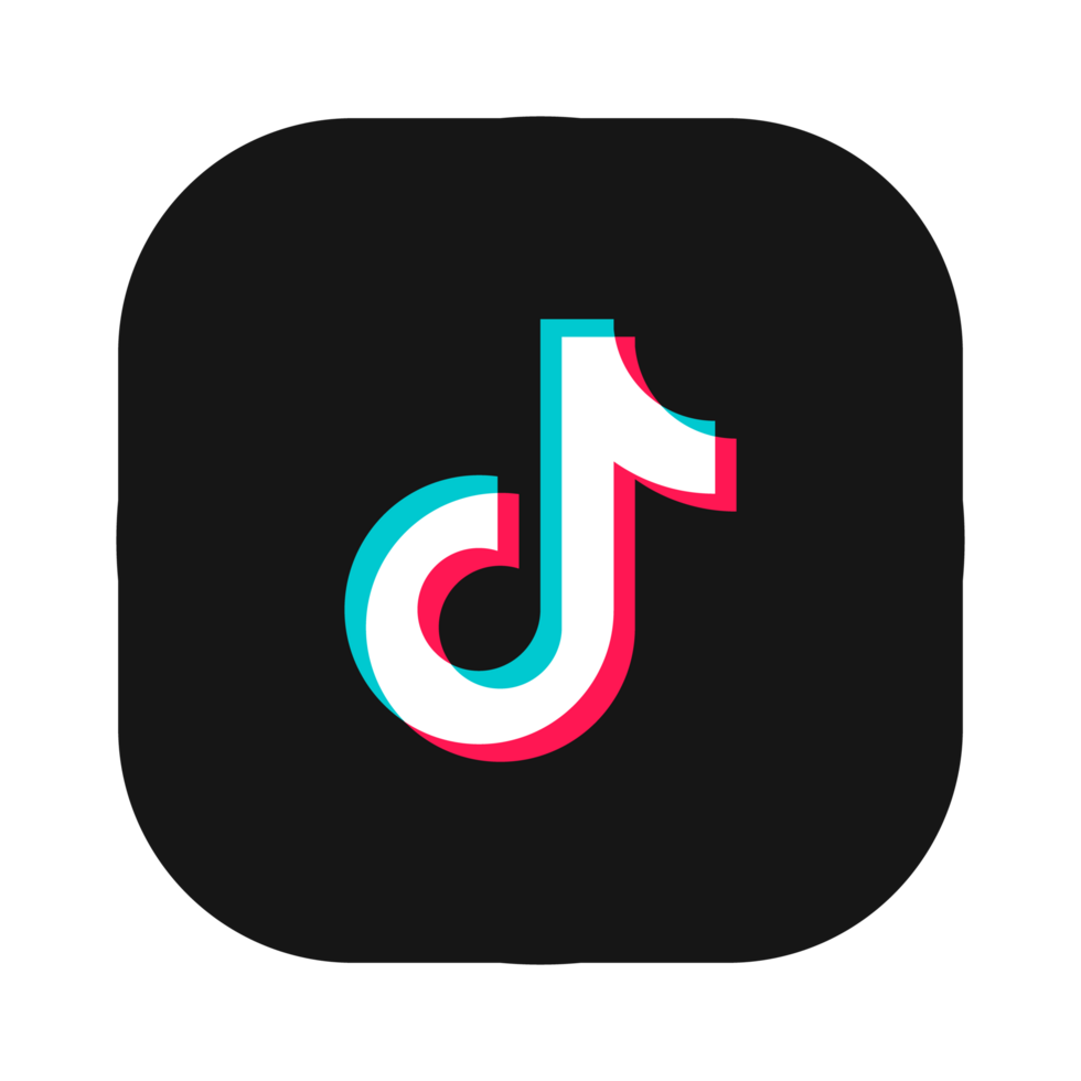 Tiktok logo. Tiktok app social media icons. png