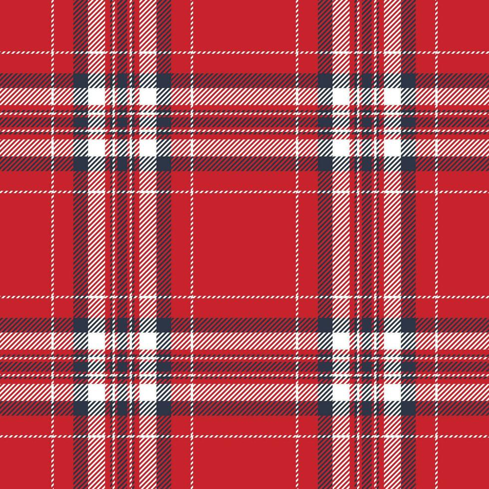 Plaid seamless pattern in red. Check fabric texture. Vector textile print.