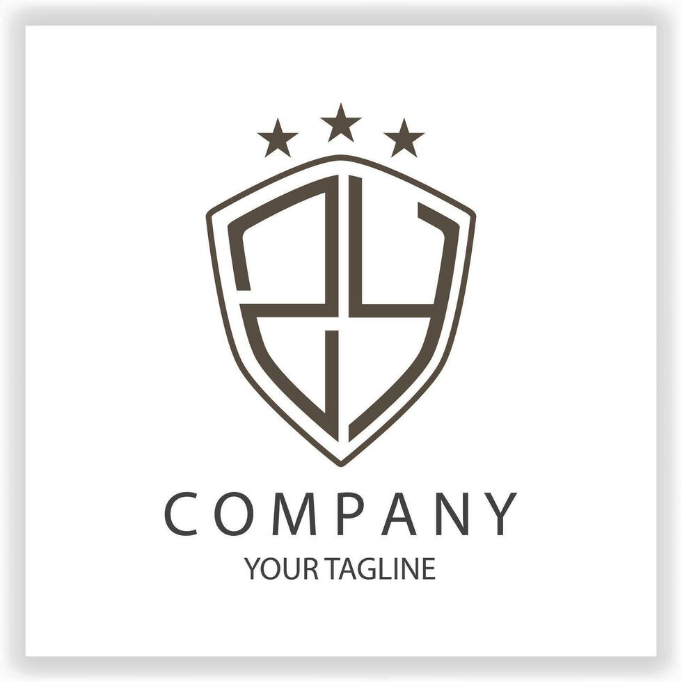 ZY Logo monogram with shield shape isolated black colors on outline design template premium elegant template vector eps 10