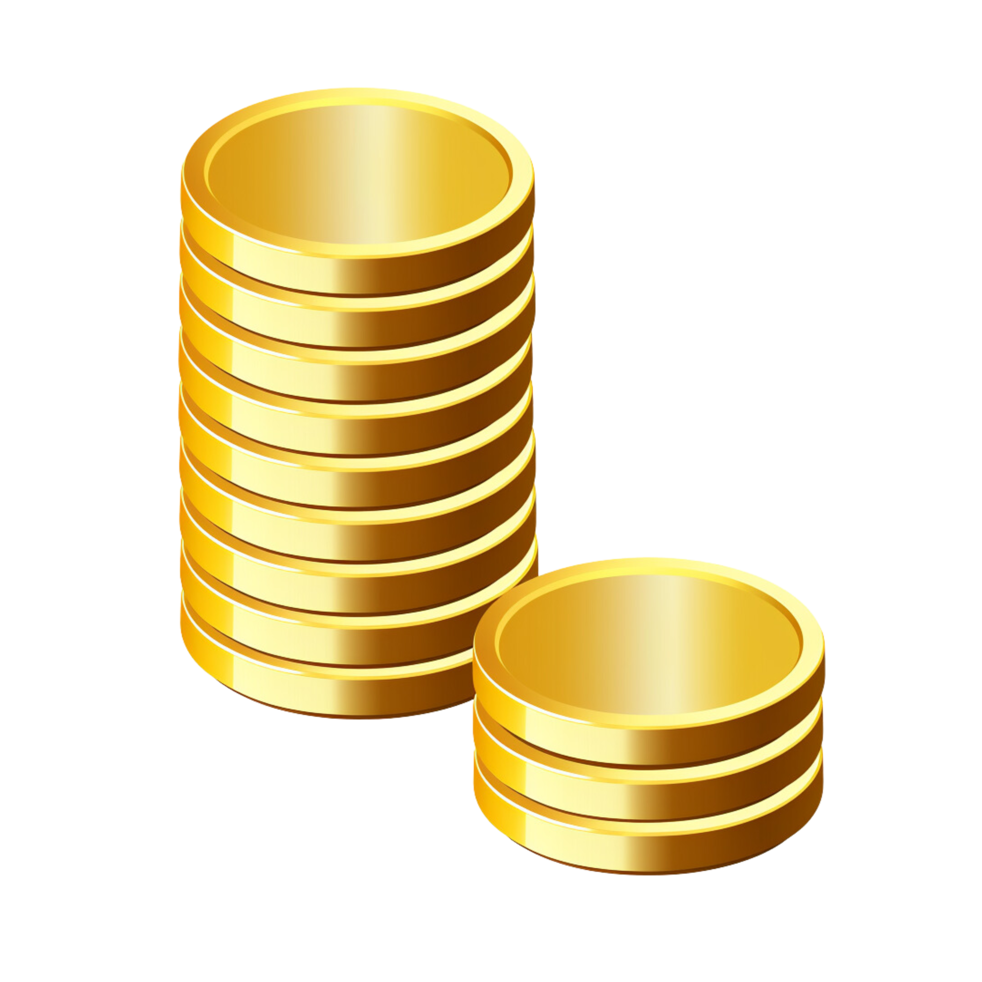 Gold coins pile no background 31738551 PNG