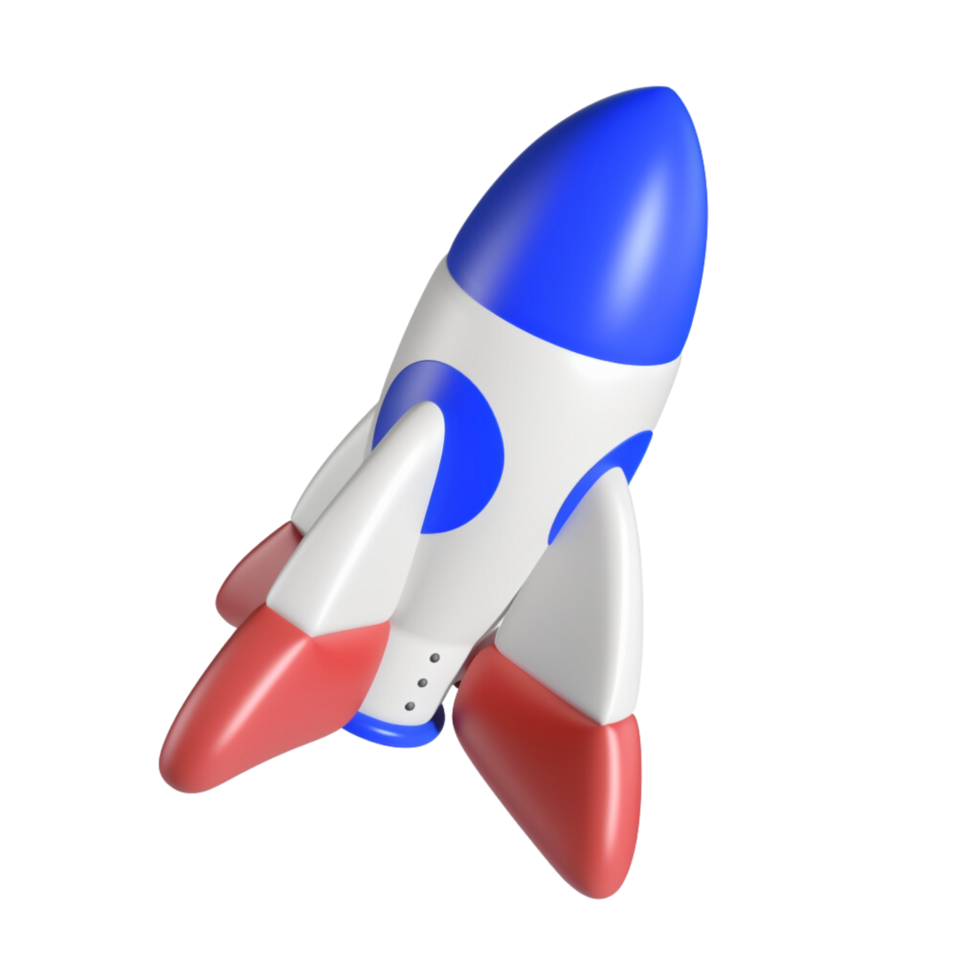 3d Rocket space no background png