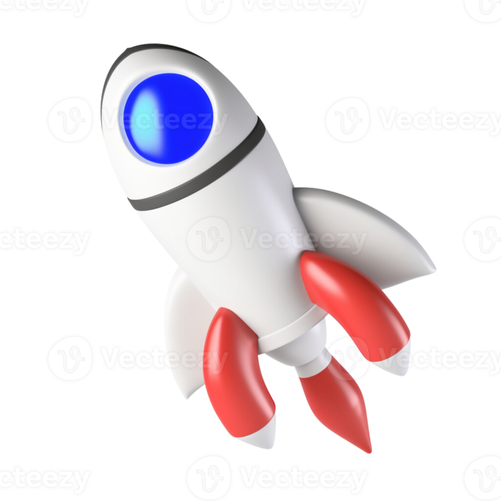 3d Rocket space no background png