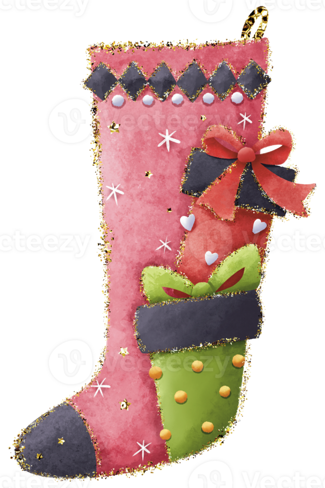 Cute Christmas Stocking Illustration png