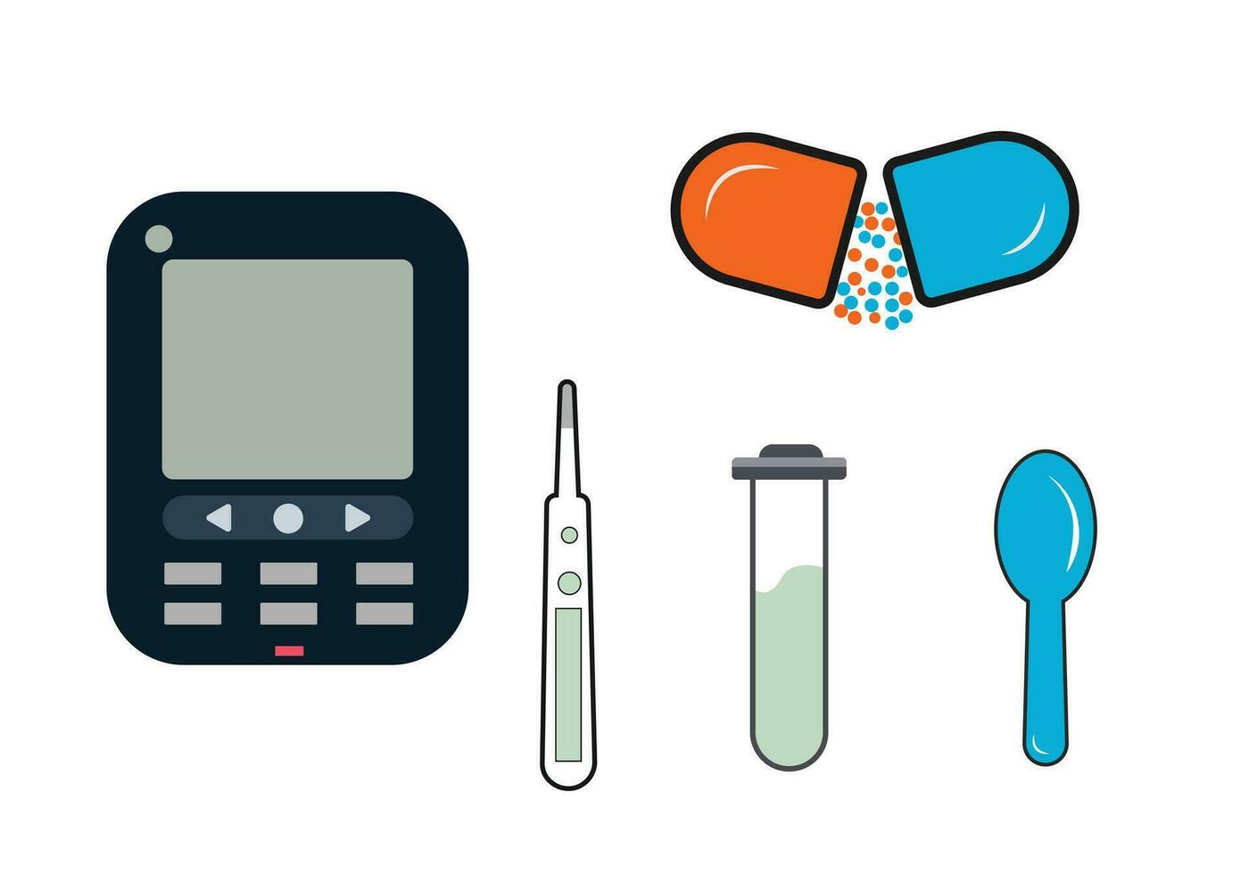 medicaments and medicine icons Vector