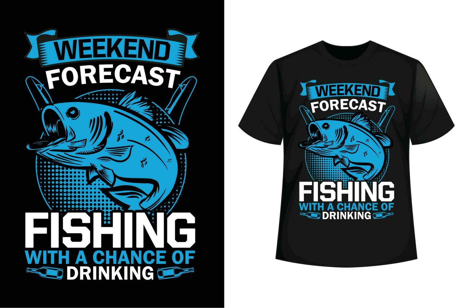Free Fishing Graphic T shirt Design Vector