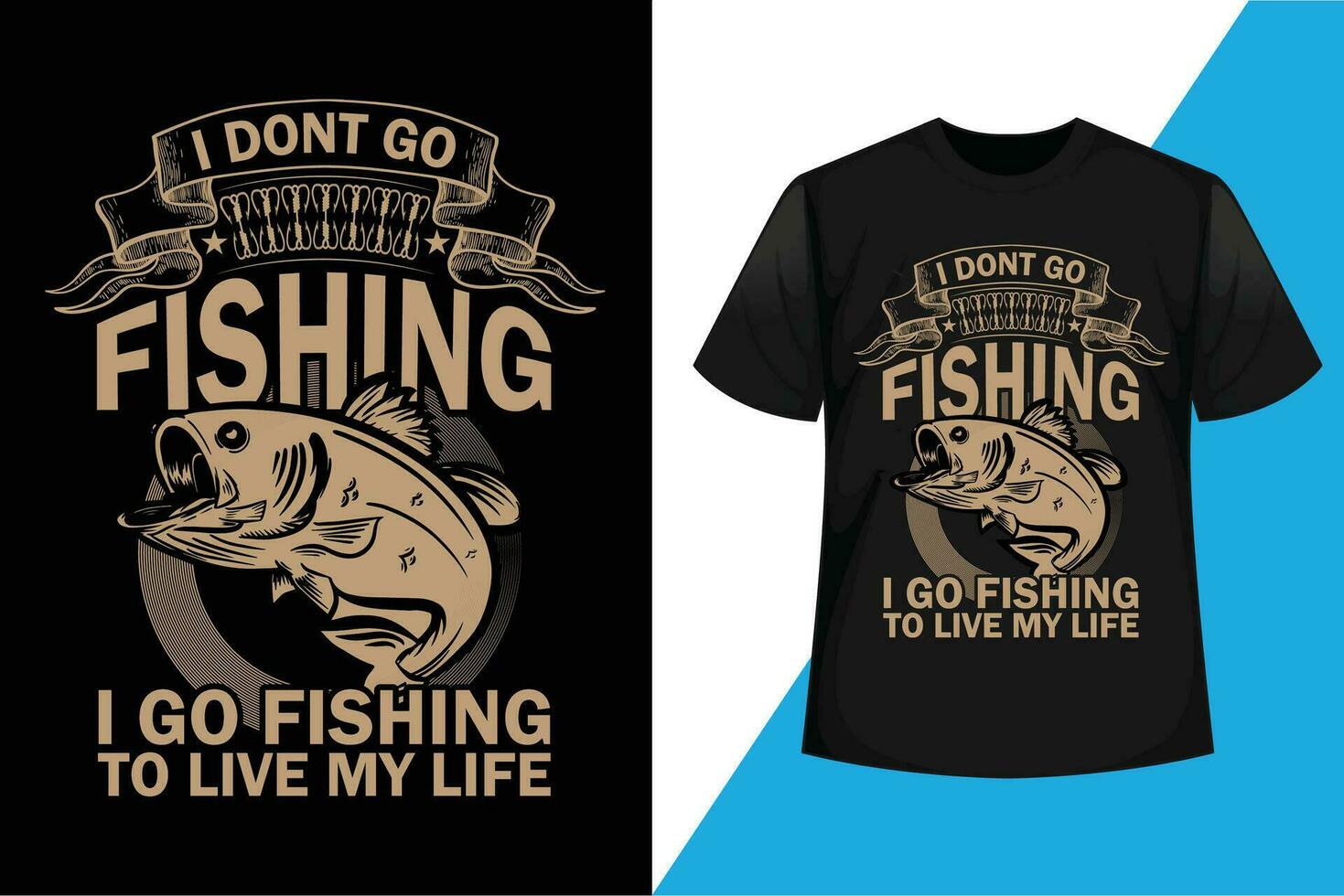 Fishing graphic typography t shirt design vector