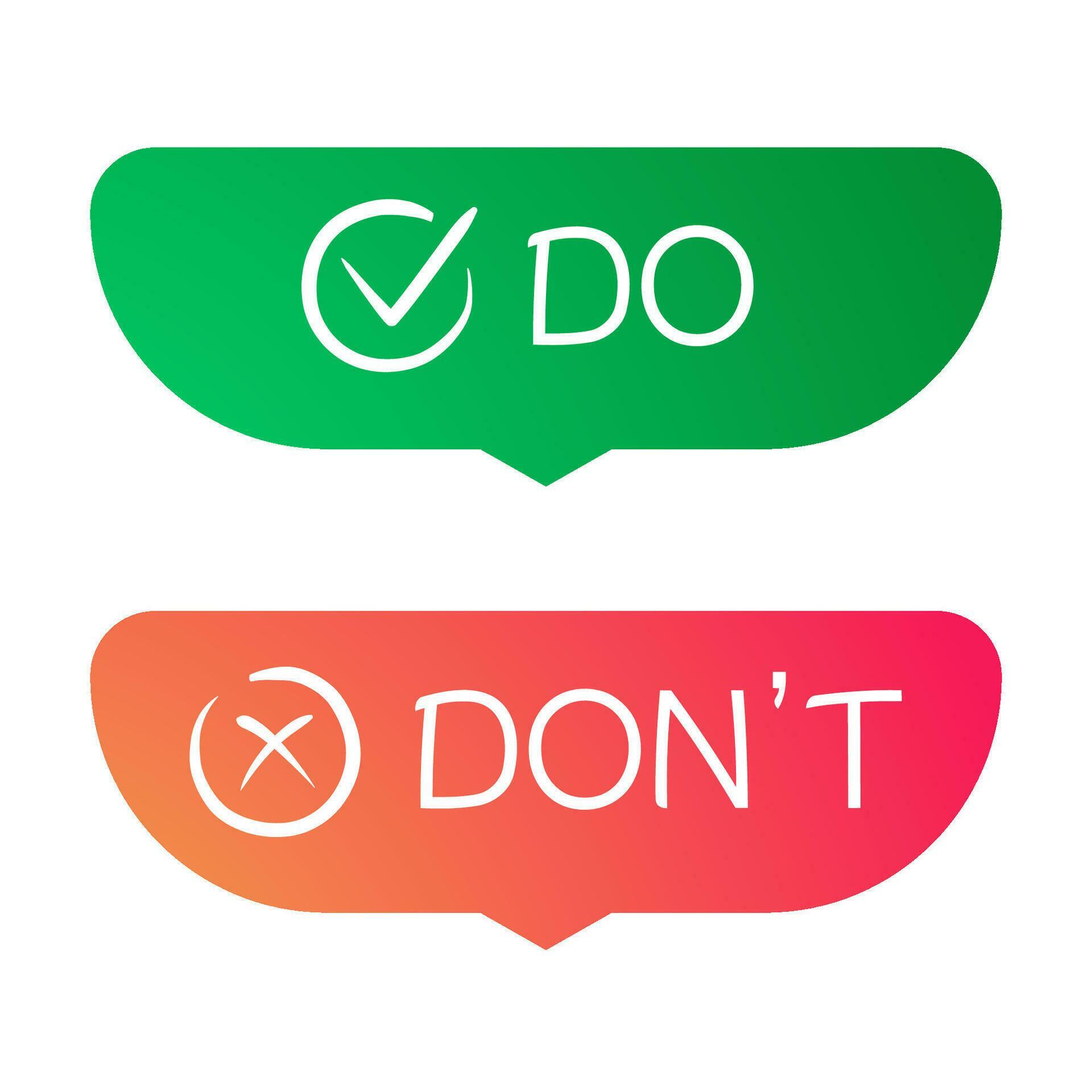 Do and dont sticker vector isolated 31739200 Vector Art at Vecteezy Do and dont sticker vector isolated 31739200 Vector Art at Vecteezy