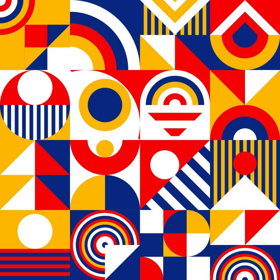 Geometry pattern minimal 20s bauhaus style vector