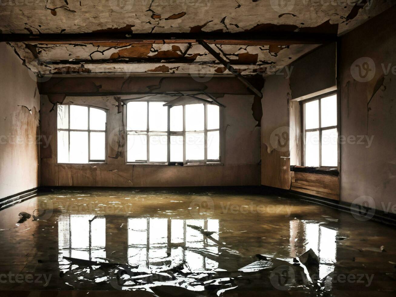 interior de un casa después un inundado terremoto, foto