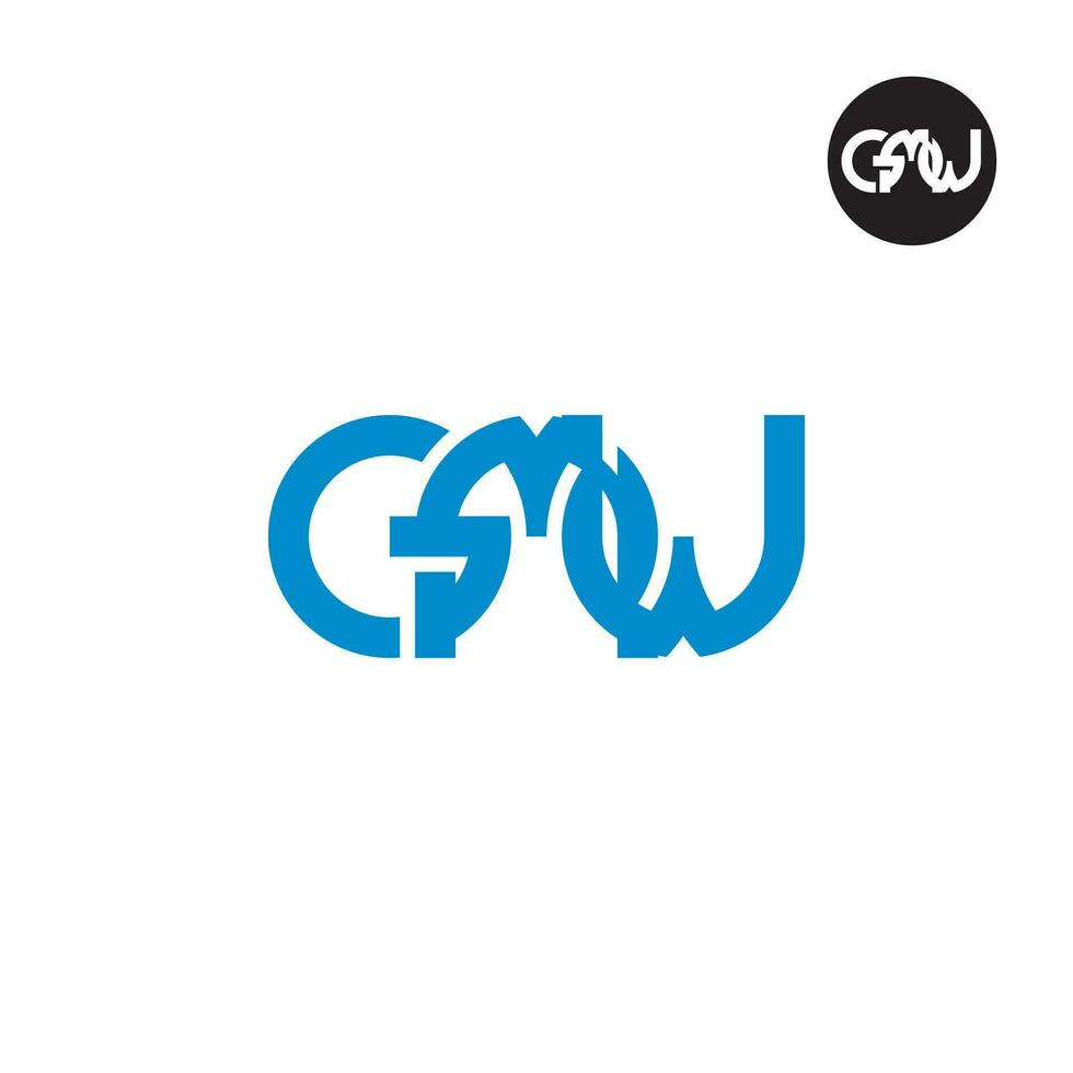 letra gmw monograma logo diseño vector