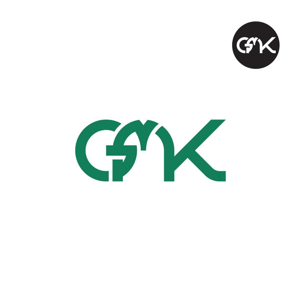 Letter GMK Monogram Logo Design vector