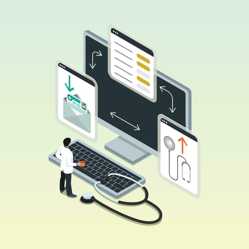 Isometric Flat 3D vector concept for web and mobile app development.