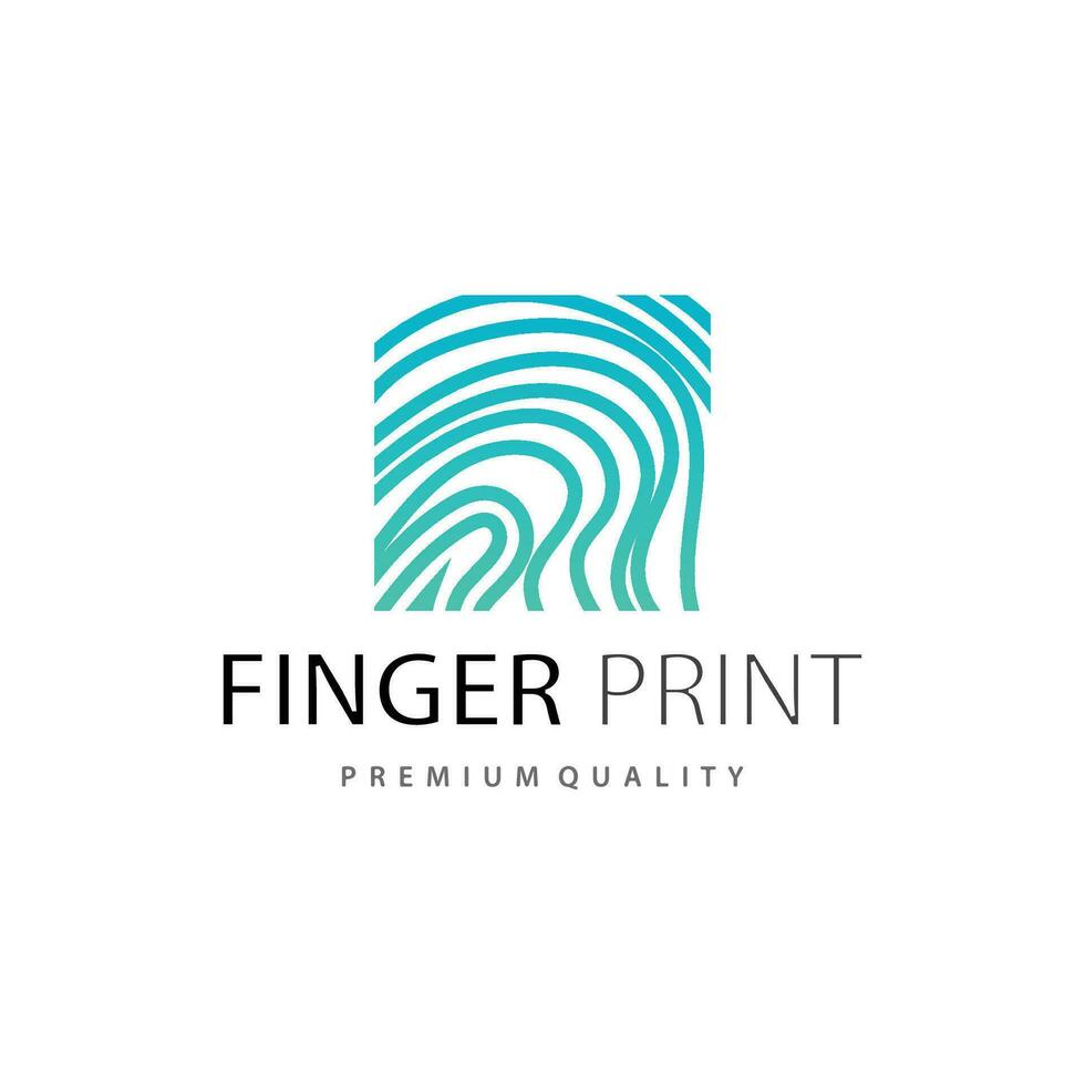 Premium Fingerprint Logo, Human Identity Design Simple Line Model Template Illustration vector