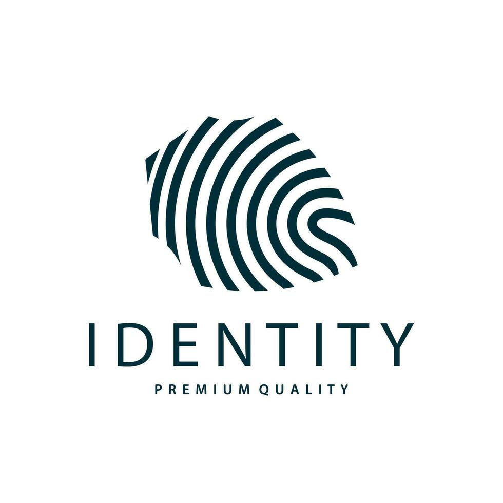 Premium Fingerprint Logo, Human Identity Design Simple Line Model Template Illustration vector