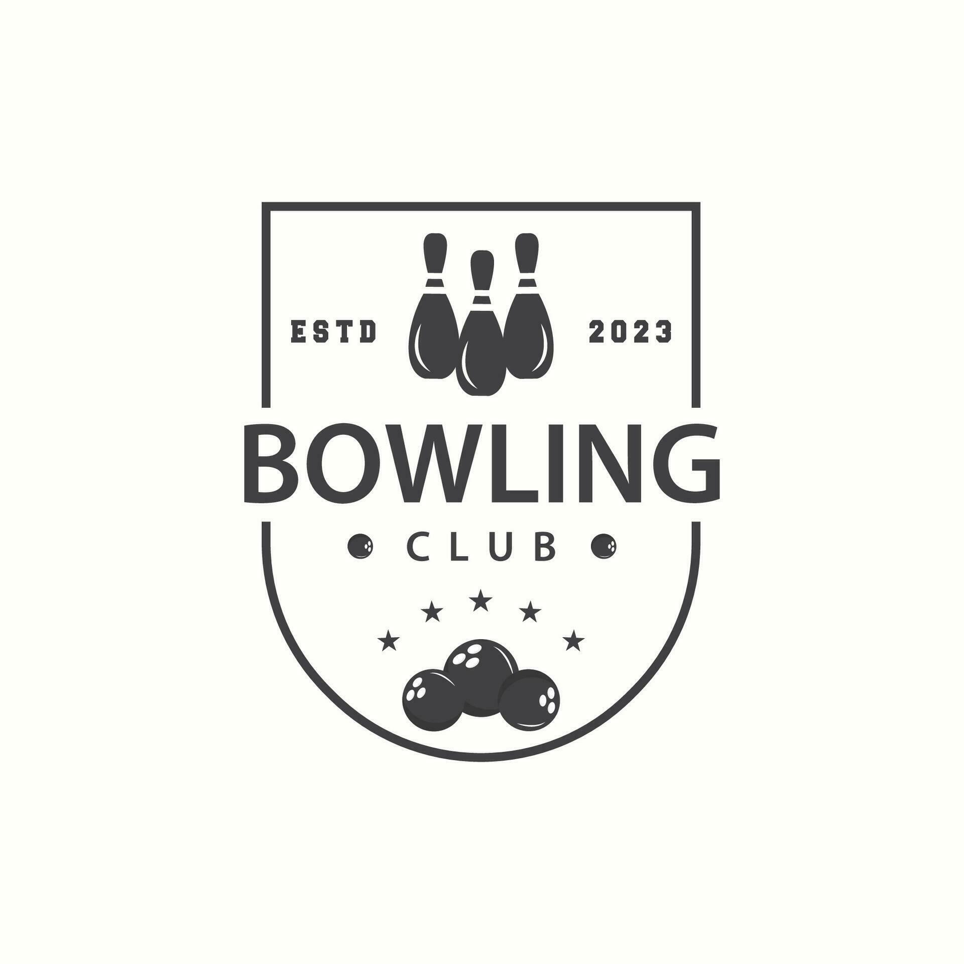 Bowling Sports Club Logo, Bowling Ball And Pin Design Vector Tournament