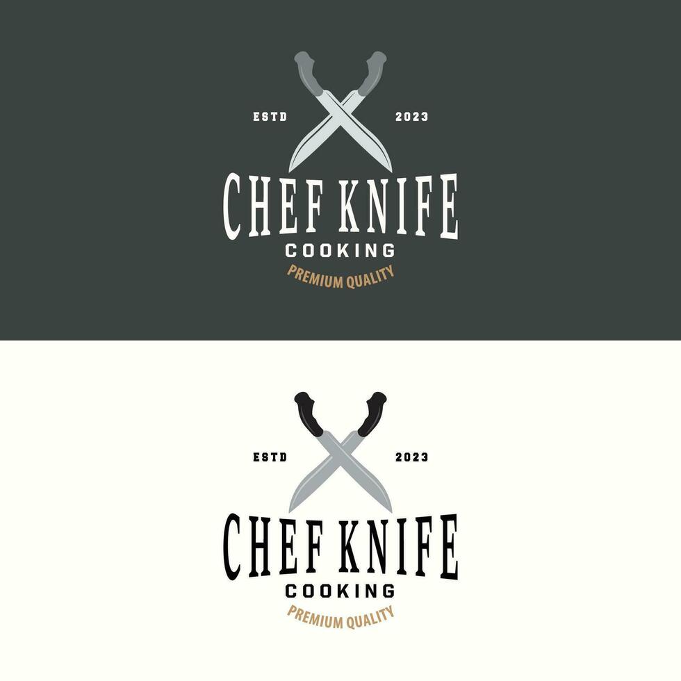 Kitchen Knife Logo, Chef Knife Logo Vector Design Illustration Template