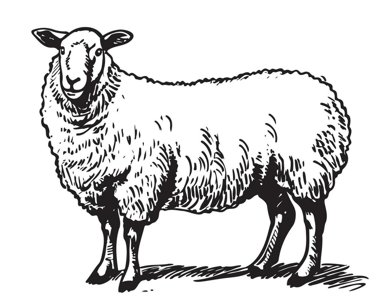 Cute Sheep breeding sketch hand drawn in doodle style Vector illustration Cartoon