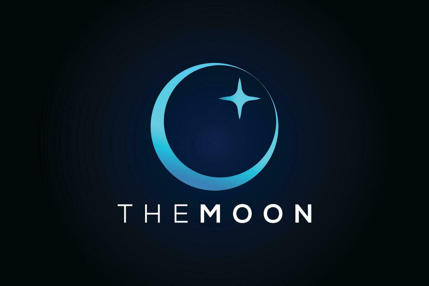 Minimal Moon trendy vector logo design