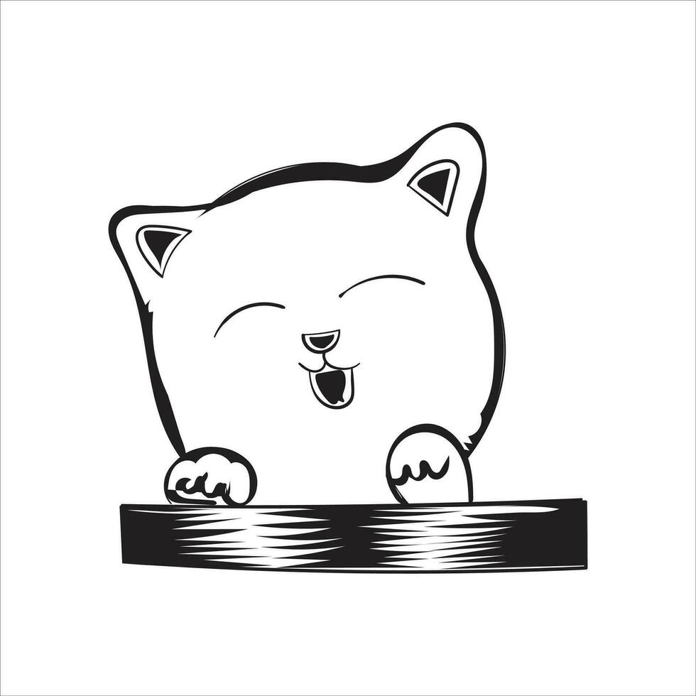 Cartoon Kitten Vector Illustration Design