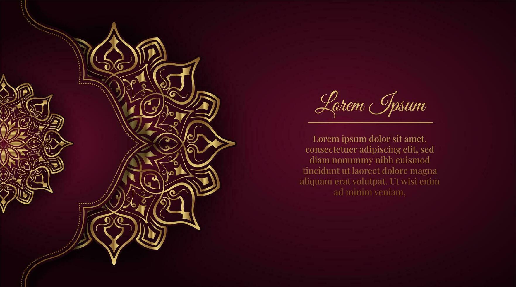 Luxury background with golden mandala ornament vector