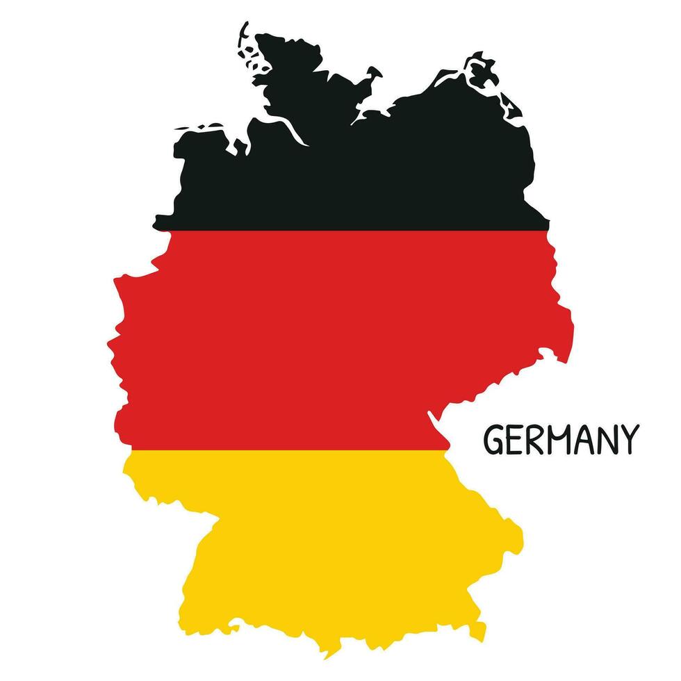 Germany National Flag Shaped as Country Map vector
