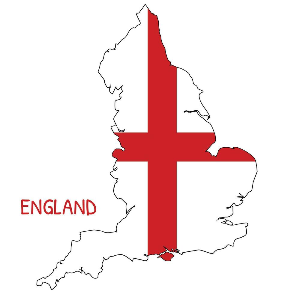 Inglaterra nacional bandera conformado como país mapa vector